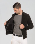 Men's Black Suede Leather Bomber Jacket – David | Leather Trend