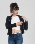 Women's Black Suede Biker Jacket - Kelly | Leather Trend
