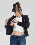 Women's Black Suede Biker Jacket - Kelly | Leather Trend