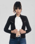 Women's Black Suede Biker Jacket - Kelly | Leather Trend