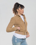 Bomber Donna Miele in Pelle Camoscio - Timberly | Leather Trend