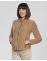 Women's Honey Suede Leather Jacket - Giadina | Leather Trend