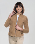 Women's Honey Suede Leather Jacket - Giadina | Leather Trend
