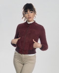 Women's Bordeaux Suede Bomber Jacket - Timberly | Leather Trend
