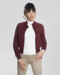 Women's Bordeaux Suede Bomber Jacket - Timberly | Leather Trend