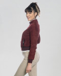 Women's Bordeaux Suede Bomber Jacket - Timberly | Leather Trend