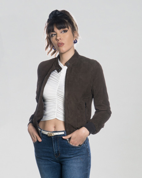 Bomber donna in pelle scamosciata – Timberly | Leather Trend 2