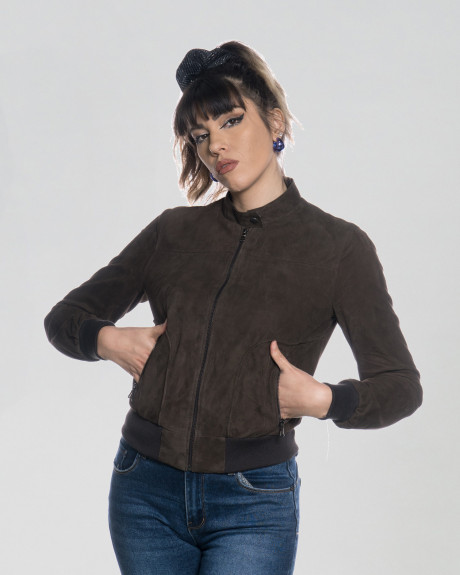 Women's suede bomber jacket – Timberly | Leather Trend