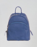 Women's Blue Perforated Leather Backpack - Piano | Leather Trend