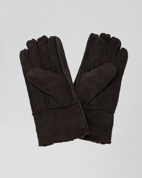 Women's nubuck and shearling gloves - Nives | Leather Trend