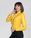 Giacca Donna Gialla in Pelle - Belen | Leather Trend
