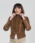 Women's Dark Brown Suede Leather Jacket – Belen | Leather Trend