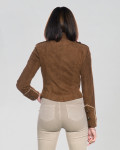 Women's Dark Brown Suede Leather Jacket – Belen | Leather Trend