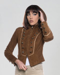Women's Dark Brown Suede Leather Jacket – Belen | Leather Trend