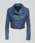 Chiodo in Pelle da Donna Blu - Chiodino | Leather Trend