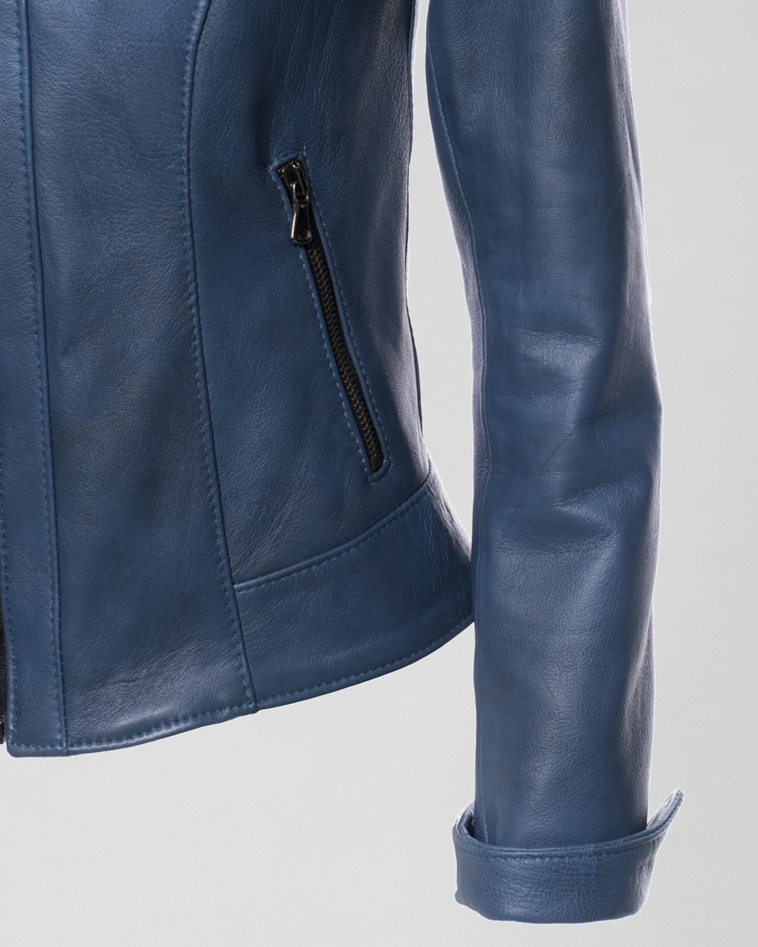 Classic 712 - Giacca Donna Blu In Vera Pelle - Foto 8