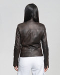Giacca Biker Donna in Pelle Testa di Moro - Kelly | Leather Trend