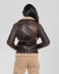 Chiodo donna Testa di Moro in vero montone Shearling  100% made in Italy