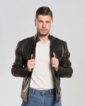 Biker Men's Black Leather Jacket - Avatar | Leather Trend