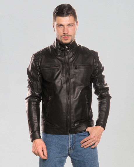 Biker Men's Black Leather Jacket - Avatar | Leather Trend