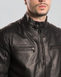 Biker Men's Black Leather Jacket - Avatar | Leather Trend