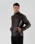 Biker Men's Dark Brown Leather Jacket - Avatar | Leather Trend