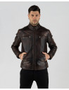 Biker Men's Dark Brown Leather Jacket - Avatar | Leather Trend