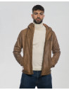 Benny - Light Brown Leather Down Jacket | Leather Trend