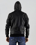 Men's Black Leather Bomber Jacket - Napoli | Leather Trend