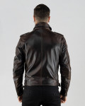 Men's Dark Brown Three-Pocket Perfecto - Armando | Leather Trend