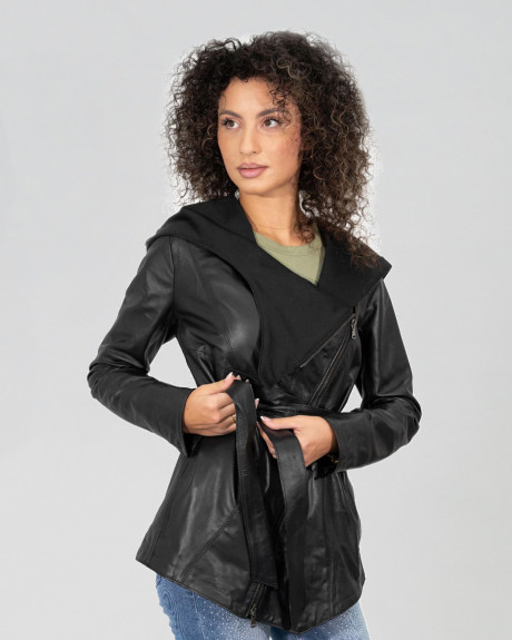 Giacca in Pelle Donna Nera - Colima | Leather Trend