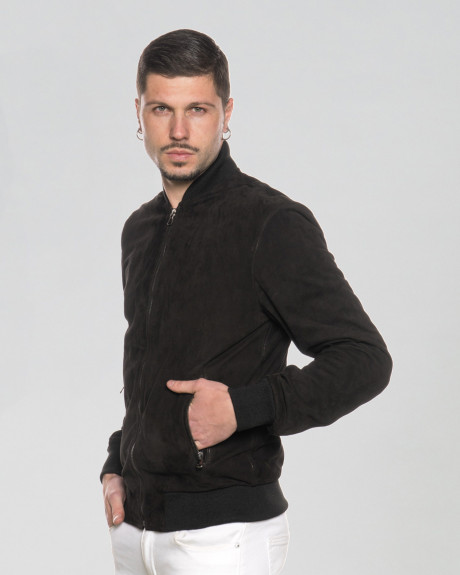 Bomber Uomo Testa di Moro in Pelle Camoscio – David | Leather Trend 2
