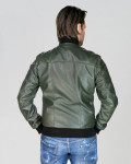 Men's Green Leather Bomber Jacket – David | Leather Trend