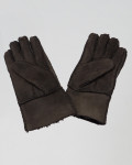 Nives - Guanti Donna Testa di Moro Scamosciato in vero montone Shearling pelo Testa di Moro