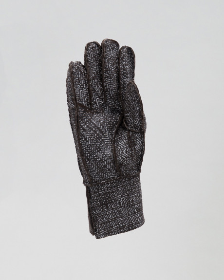 Women's gloves mod. Gloves  in real brown shearling 100% made in Italy 2