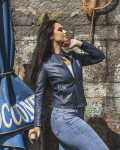 Violetta Bis - Women's Blue Leather Jacket | Leather Trend