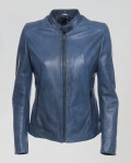 Violetta Bis - Women's Blue Leather Jacket | Leather Trend