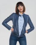 Violetta Bis - Giacca Donna Blu in Pelle | Leather Trend