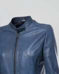 Violetta Bis - Giacca Donna Blu in Pelle | Leather Trend