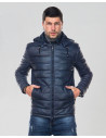 Piumino da uomo mod. Berlino blu in vera pelle 100% made in Italy