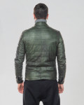 Piumino da uomo mod. Berlino verde in vera pelle 100% made in Italy
