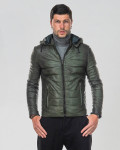 Piumino da uomo mod. Berlino verde in vera pelle 100% made in Italy