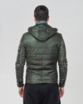 Piumino da uomo mod. Berlino verde in vera pelle 100% made in Italy