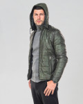 Piumino da uomo mod. Berlino verde in vera pelle 100% made in Italy