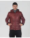 Men's Bordeaux Leather Down Jacket - Rio | Leather Trend