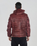 Piumino in pelle da uomo bordeaux - Rio | Leather Trend