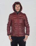 Piumino in pelle da uomo bordeaux - Rio | Leather Trend