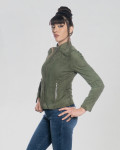 Violetta Bis - Giacca Donna Verde in Pelle Camoscio | Leather Trend
