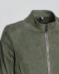 Violetta Bis - Giacca Donna Verde in Pelle Camoscio | Leather Trend