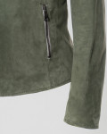 Violetta Bis - Giacca Donna Verde in Pelle Camoscio | Leather Trend